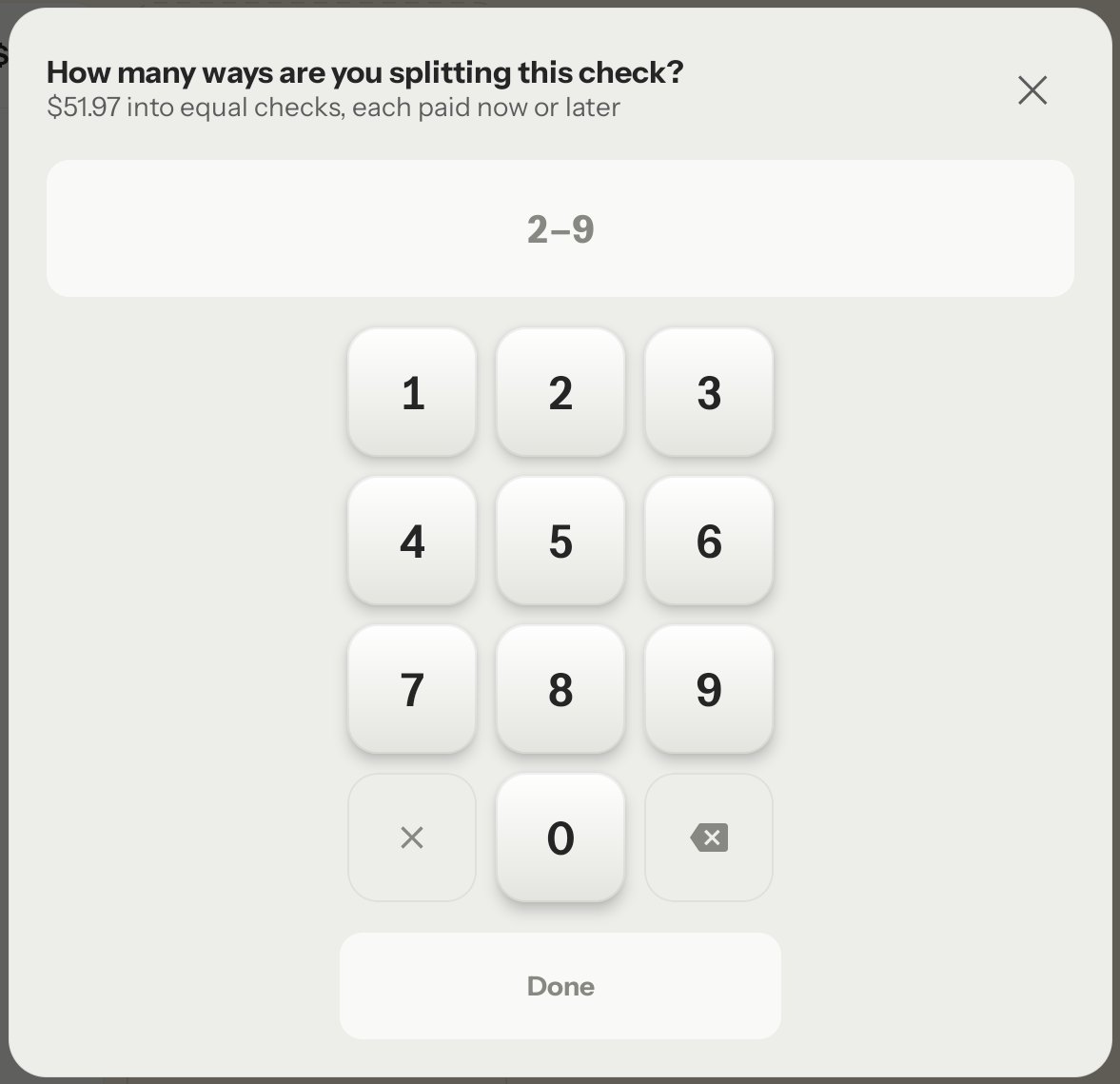 How many ways are you splitting this check?